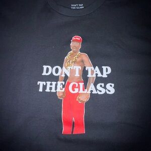 Black Graphic Tee - Don't Tap the Glass SIZE LARGE